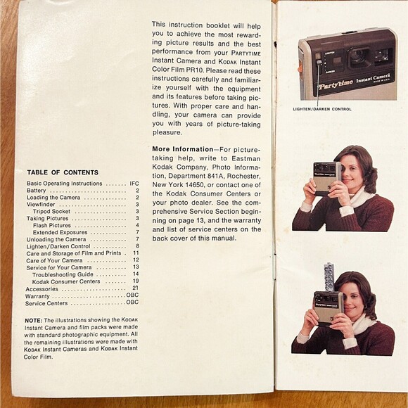 Vintage Kodak PartyTime Instant Camera User Instruction Manual Movie Prop - Picture 2 of 8